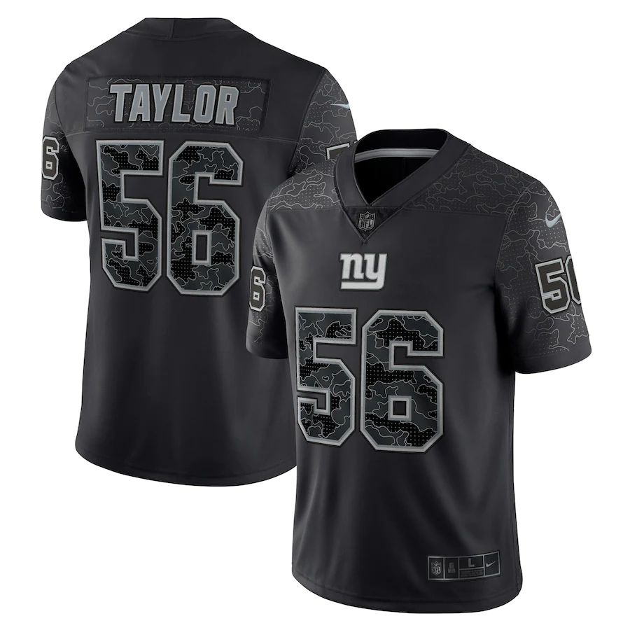 Men New York Giants 56 Lawrence Taylor Nike Black Retired Player RFLCTV Limited NFL Jersey